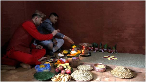 हनुमानढोकास्थित दसैँ घरमा जमरा राखियो