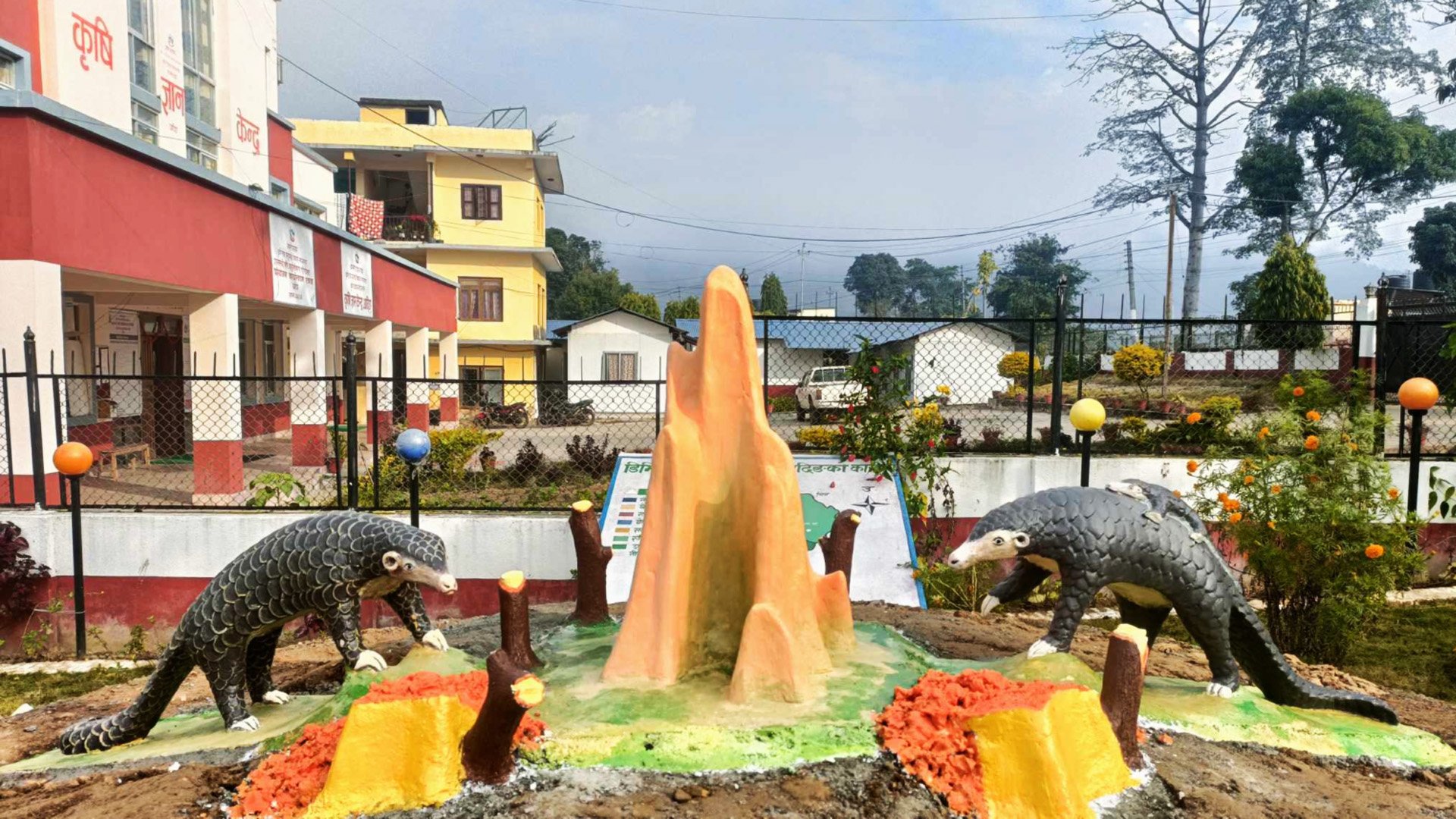 सालकको महत्व बुझाउन बन कार्यालय धादिङको प्रांगणमा सालकको मुर्ति